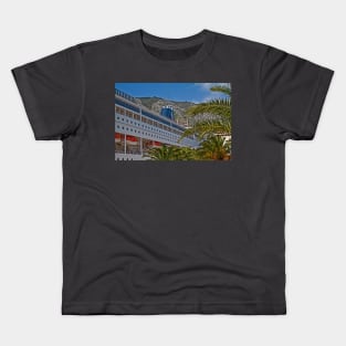 Cruise Ship at Kotor, Montenegro Kids T-Shirt